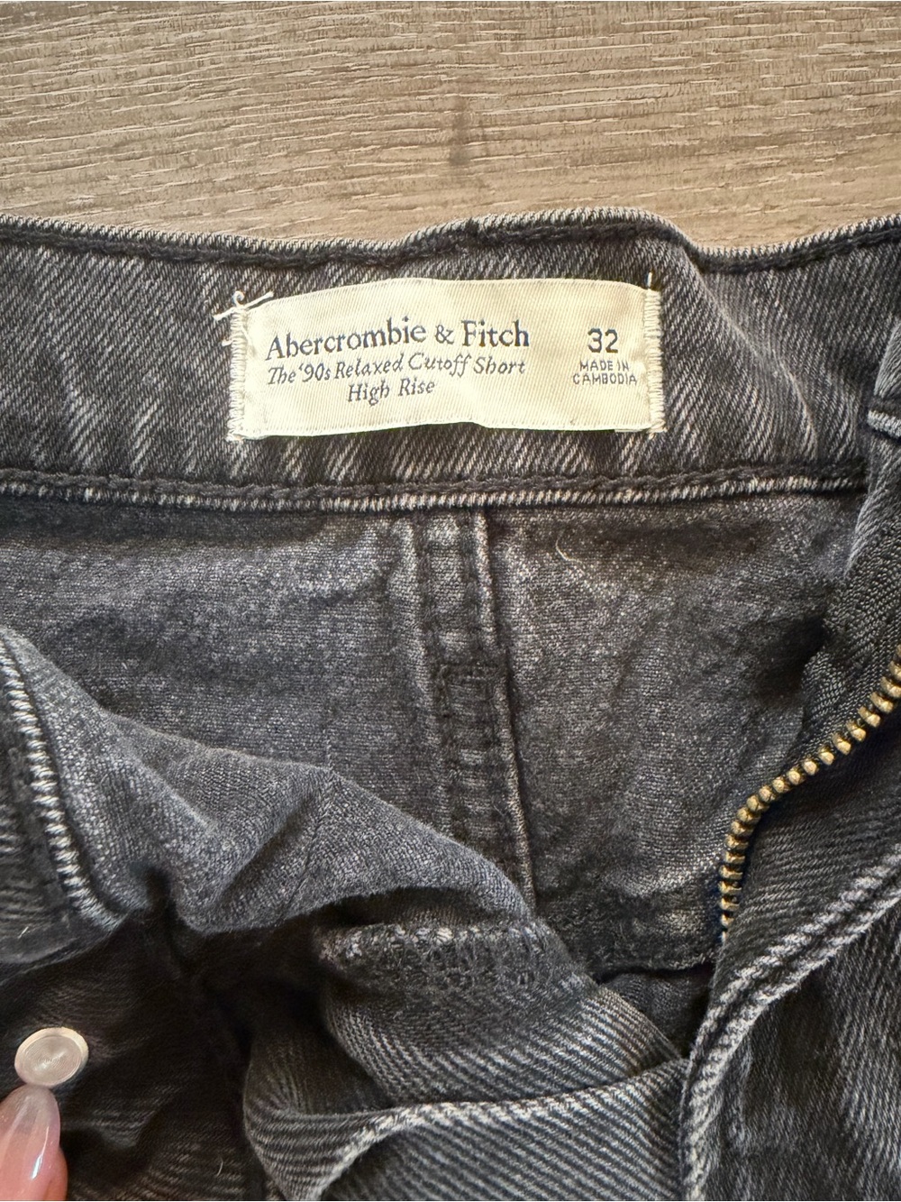 Abercrombie & Fitch Charcoal Gray High-Rise Cutoff Shorts size 32